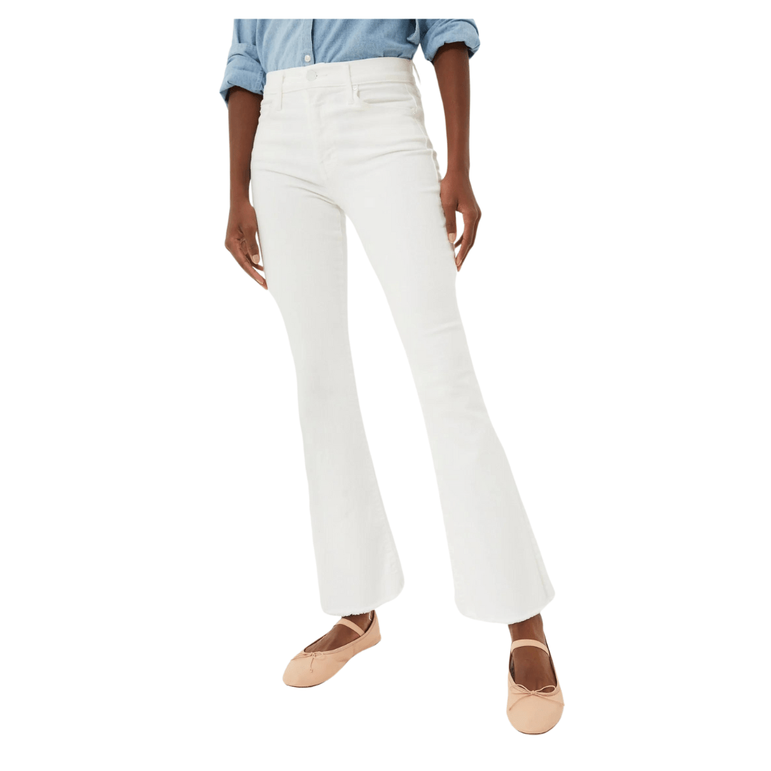 MOTHER cropped flare denim, MOTHER white denim