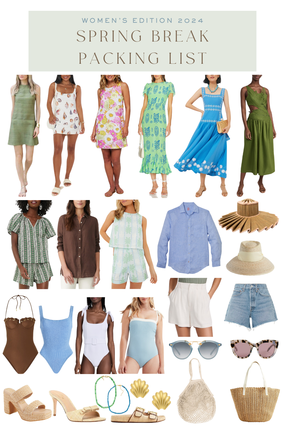 spring break packing list for women