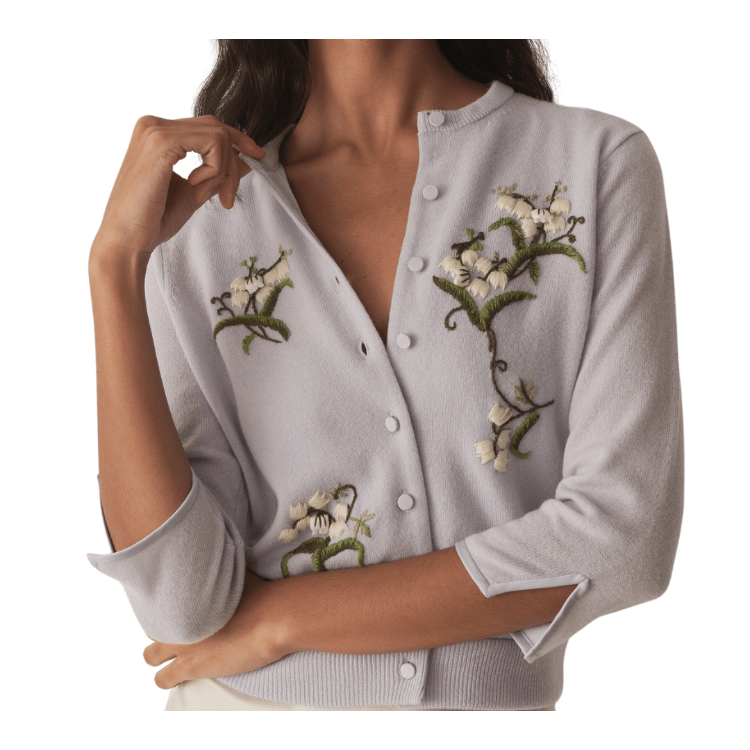 spring sweater, spring embroidered sweater, timeless spring sweater, spring outfit for London