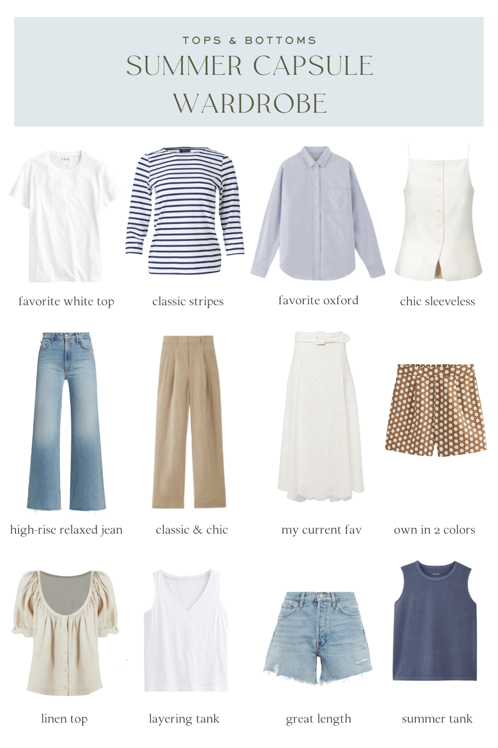 classic summer wardrobe, classic capsule wardrobe for summer, timeless summer wardrobe, summer basics