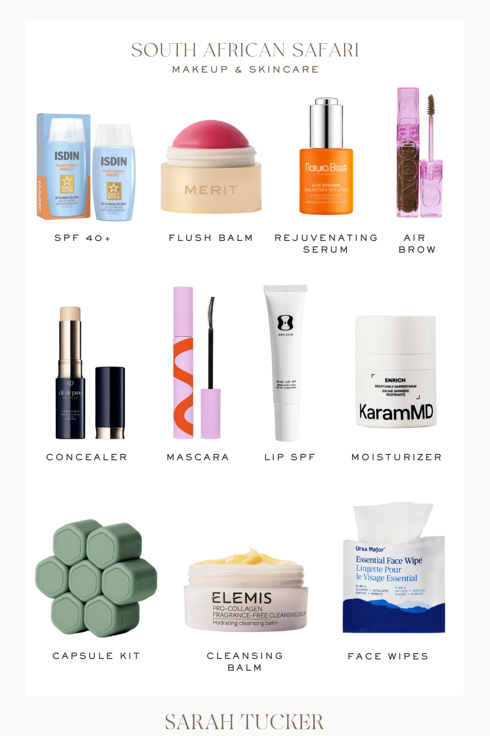 makeup for an African safari, skincare to bring on an African safari