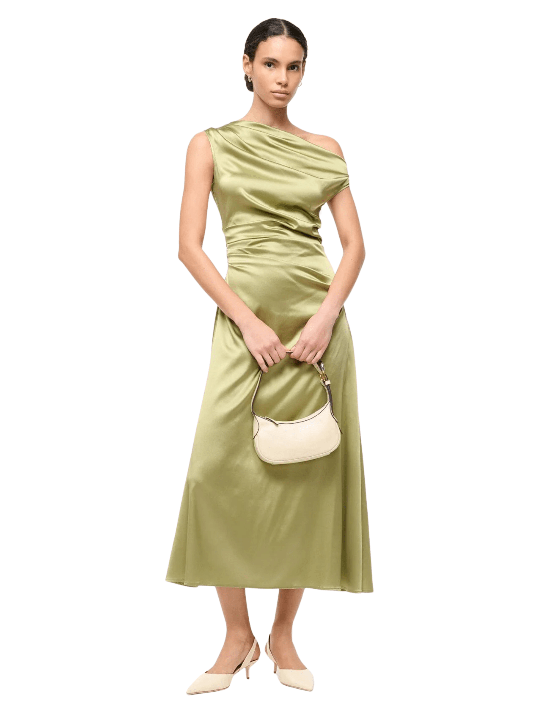 Staud Phare dress, Staud chartreuse dress