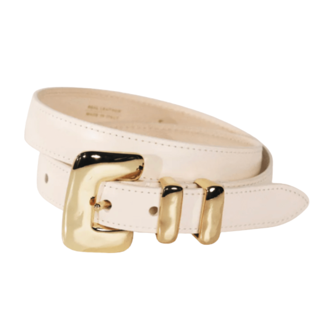 chic ivory belt, ivory belt with gold buckle, classic women's belt, spring belt for women